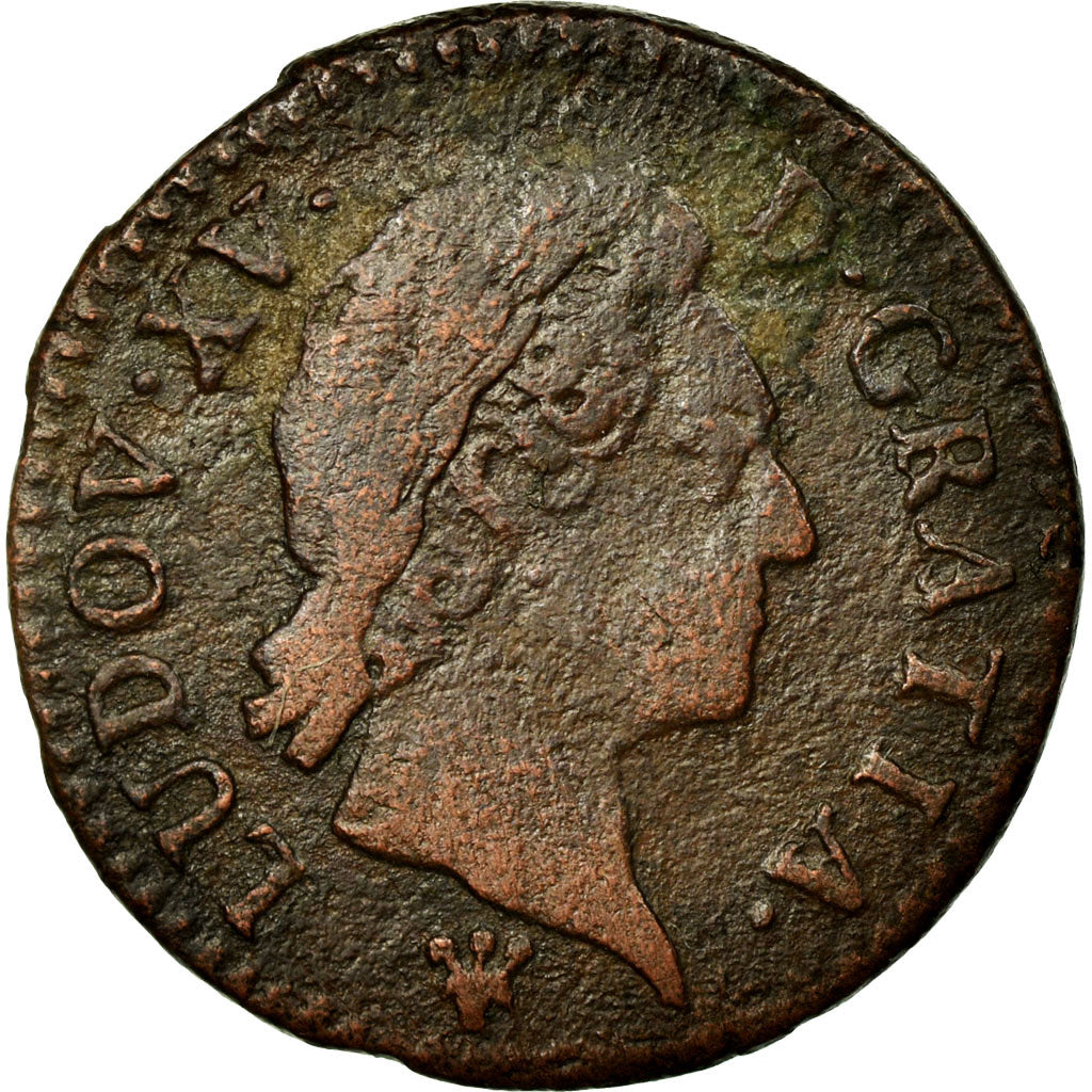 Coin, France, Louis XV, Demi sol à la vieille tête, 1/2 Sol, 1770, Reims