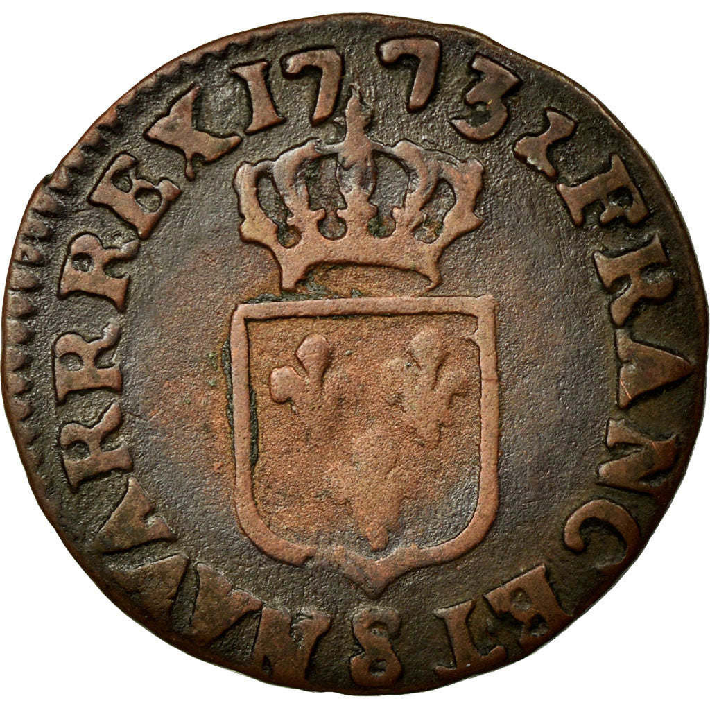 Coin, France, Louis XV, Liard à la vieille tête, Liard, 1773, Reims
