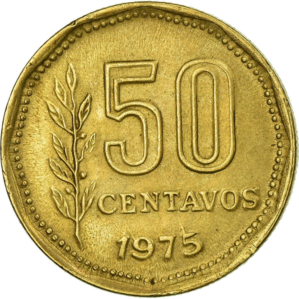 Coin, Argentina, 50 Centavos, 1975, EF(40-45), Aluminum-Bronze, KM:68