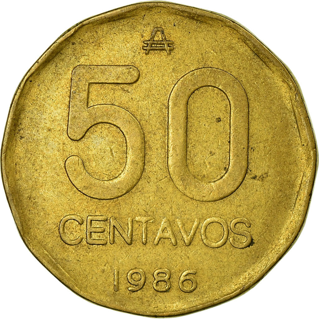 Coin, Argentina, 50 Centavos, 1986, EF(40-45), Brass, KM:99
