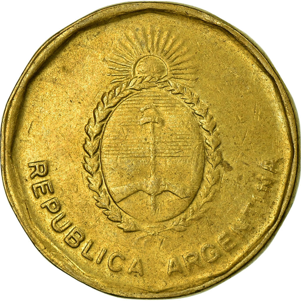 Moeda, Argentina, 10 Centavos, 1988, VF(30-35), Latão, KM:98