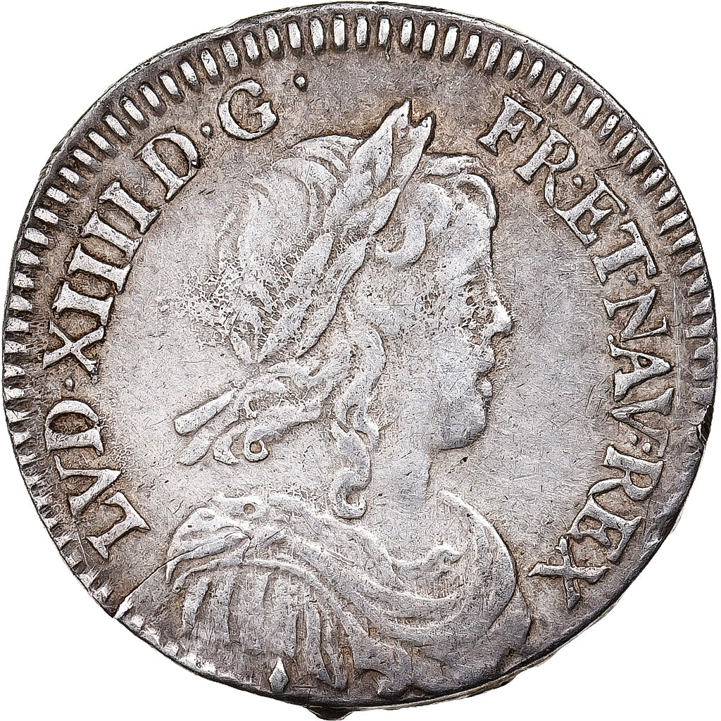 France, Louis XIV, 1/12 Ecu à la mèche longue, 1658, Aix, Silver, EF(40-45)