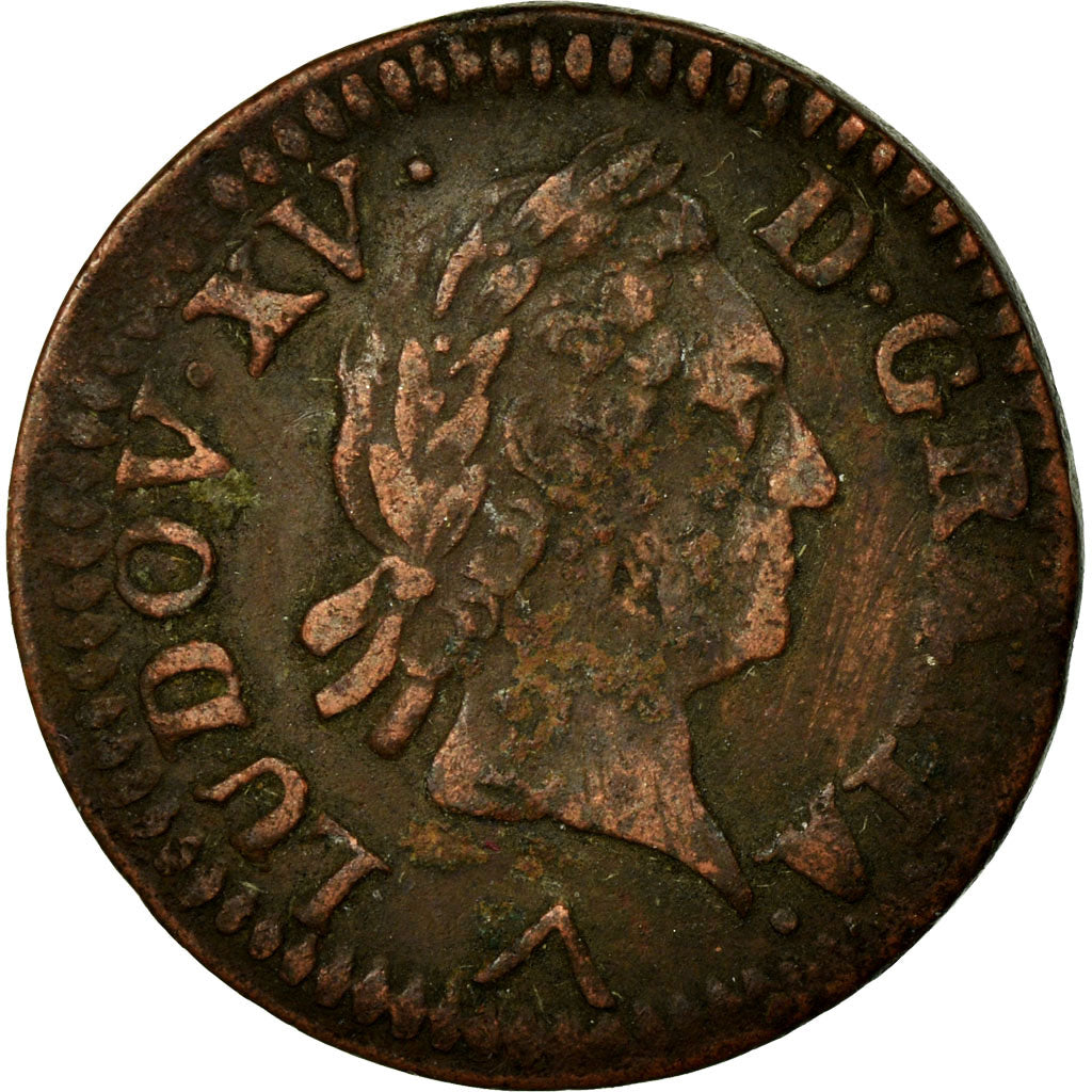 Coin, France, Louis XV, Liard à la vieille tête, Liard, 1773, Lille