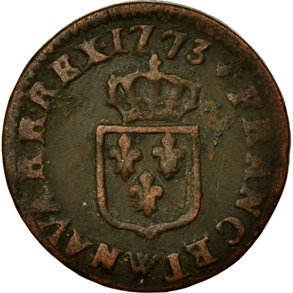 Coin, France, Louis XV, Liard à la vieille tête, Liard, 1773, Lille