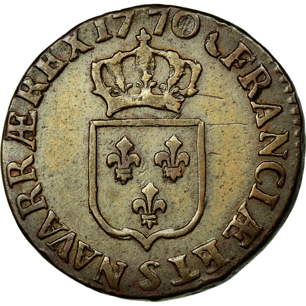 Münze, Frankreich, Louis XV, Demi sol à la vieille tête, 1/2 Sol, 1770