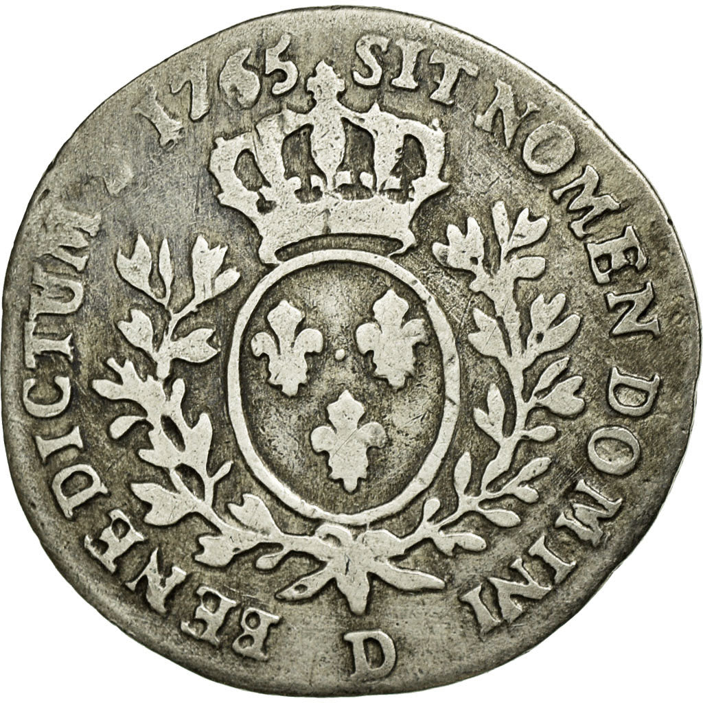 Monnaie, France, Louis XV, 1/10 Écu au bandeau, 12 Sols, 1/10 ECU, 1765, Lyon