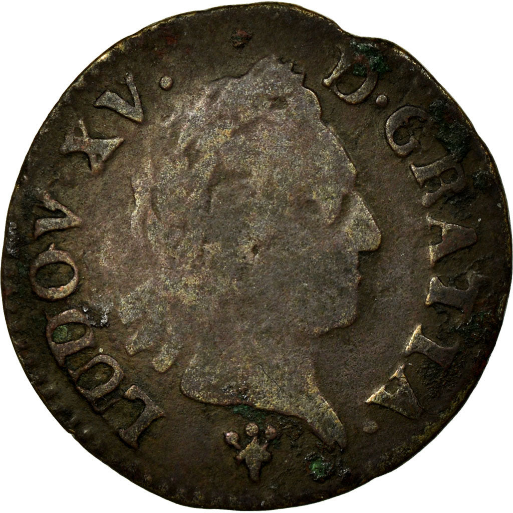 Coin, France, Louis XV, Liard à la vieille tête, Liard, 1770, Reims