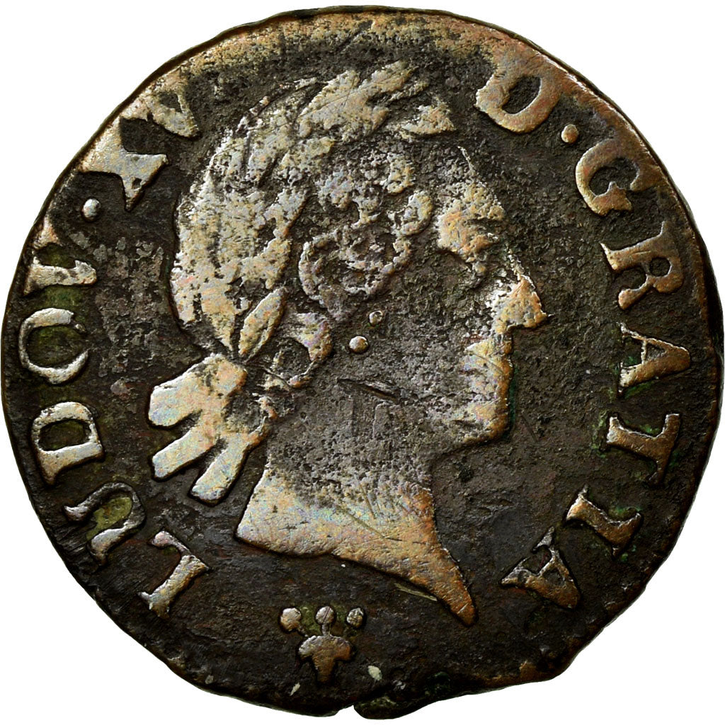 Coin, France, Louis XV, Liard à la vieille tête, Liard, 1770, Reims