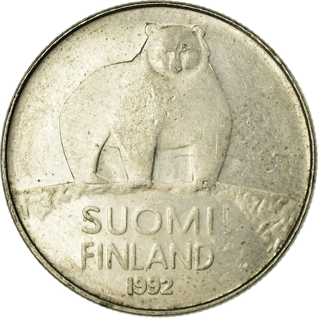 Moneta, Finlandia, 50 Penniä, 1992, EF(40-45), Miedź-Nikiel, KM:66