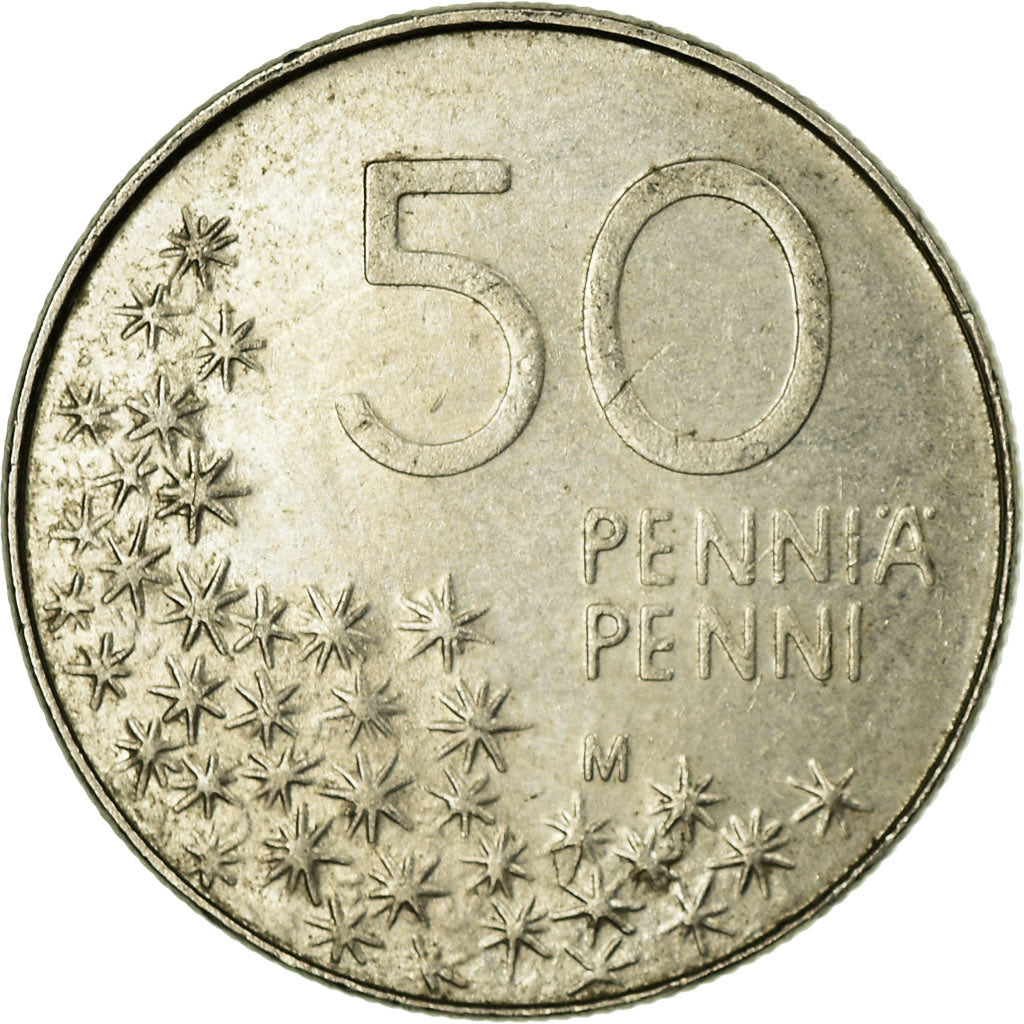 Moneta, Finlandia, 50 Penniä, 1992, EF(40-45), Miedź-Nikiel, KM:66