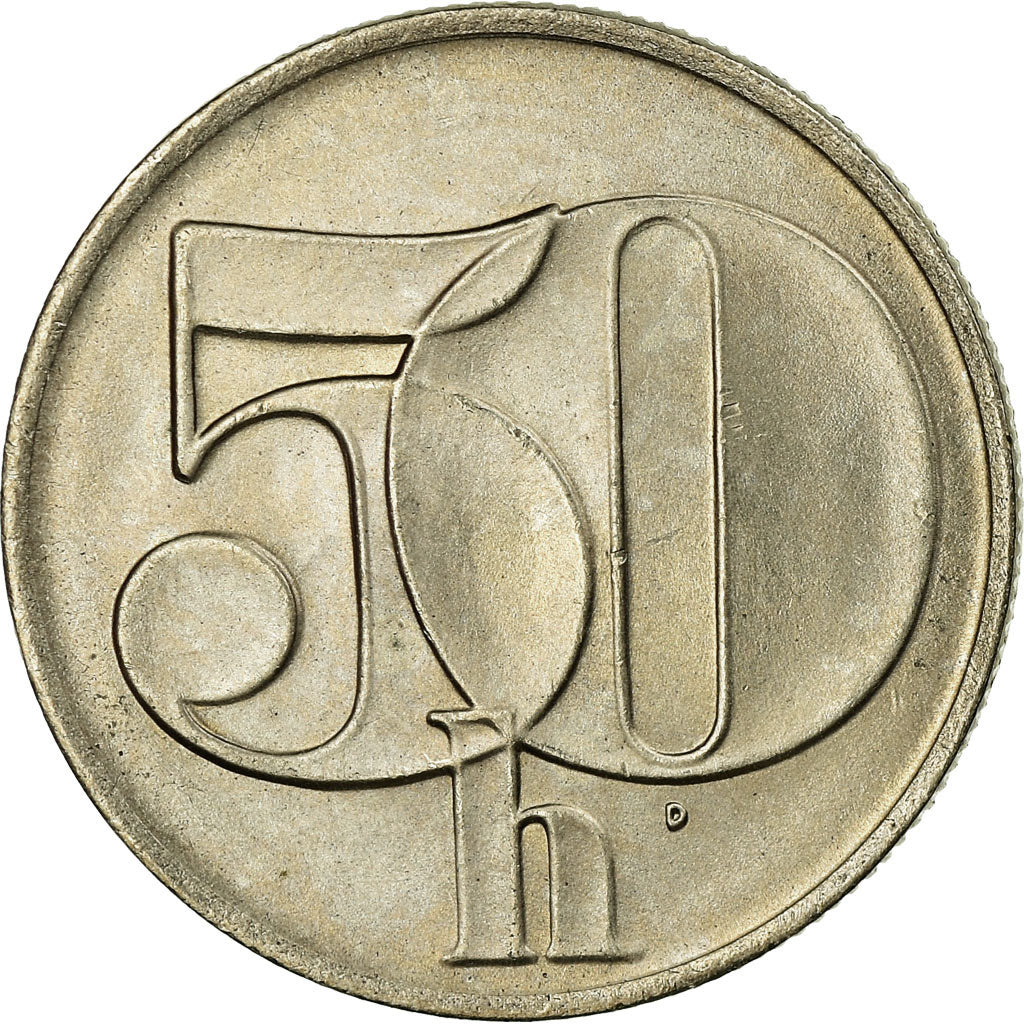 Coin, Czechoslovakia, 50 Haleru, 1991, EF(40-45), Copper-nickel, KM:144