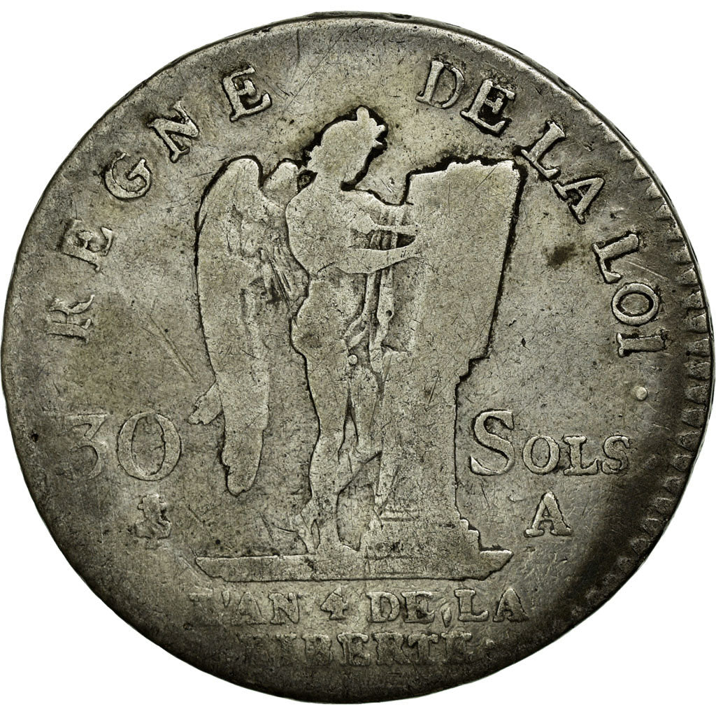 Monnaie, France, 30 sols françois, 30 Sols, 1792, Paris, TB+, Argent, KM:606.1