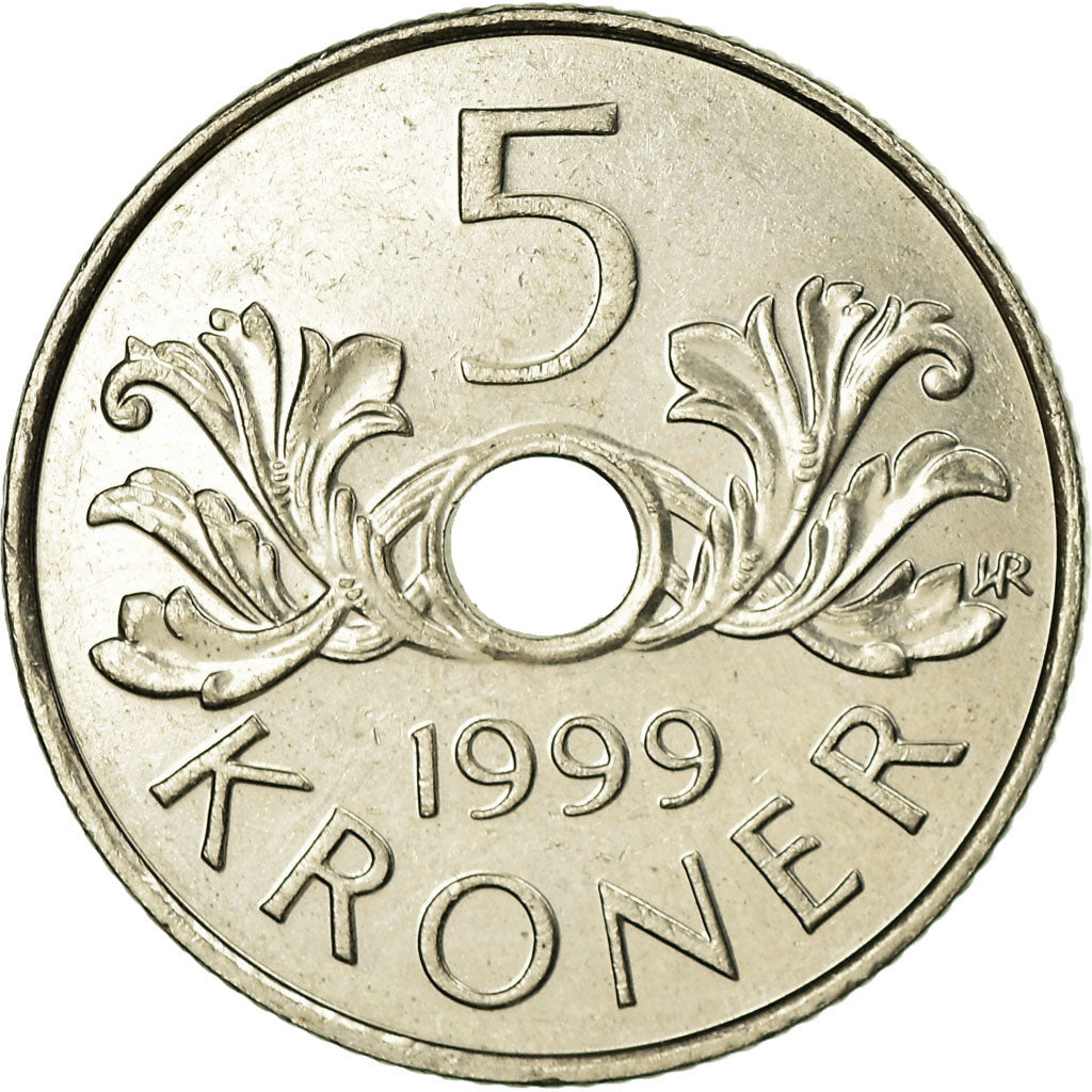 Münze, Norwegen, Harald V, 5 Kroner, 1999, SS, Copper-nickel, KM:463