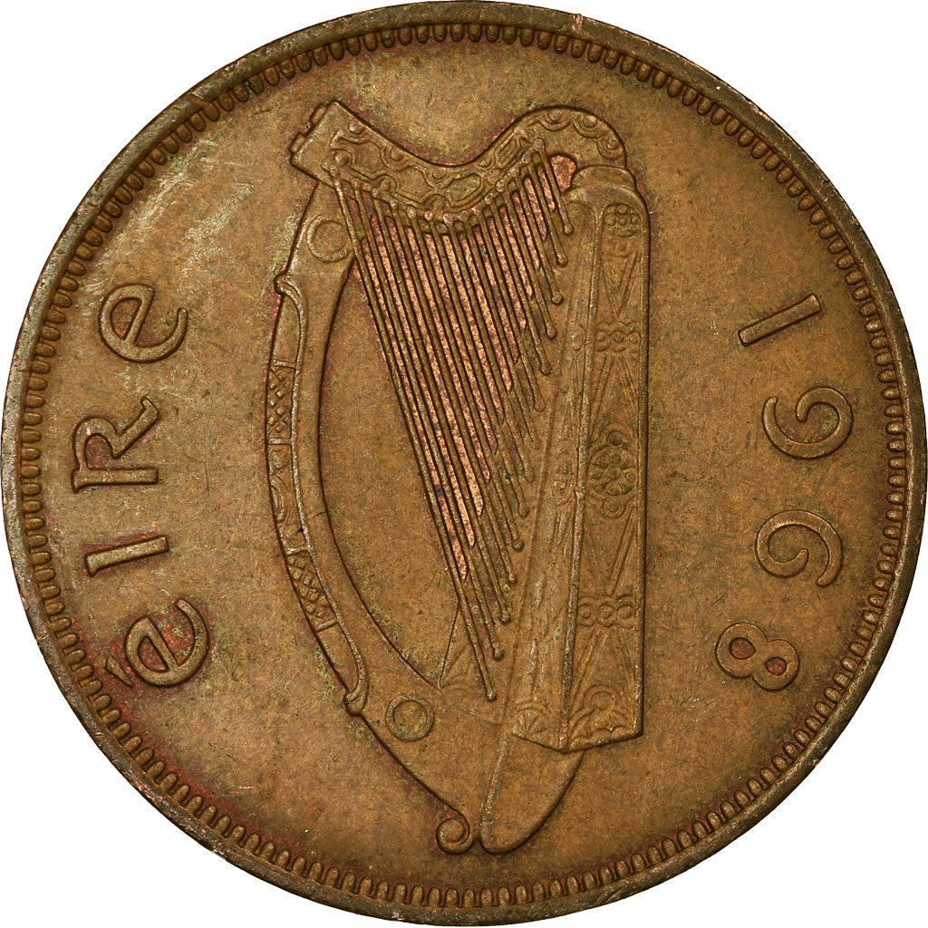 Moeda, REPÚBLICA DA IRLANDA, Penny, 1968, EF(40-45), Bronze, KM:11