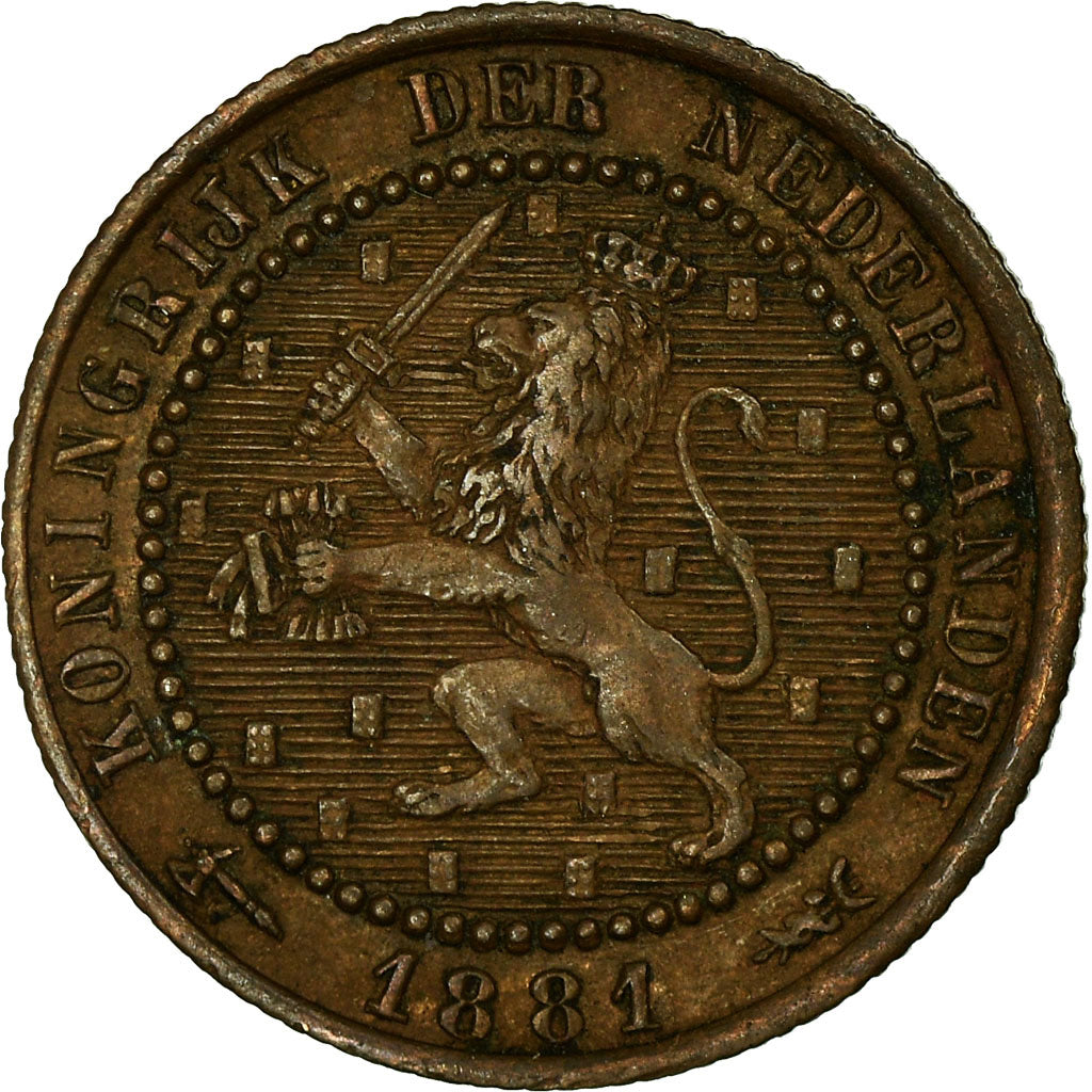 Moneta, Paesi Bassi, William III, Cent, 1881, MB+, Bronzo, KM:107.1