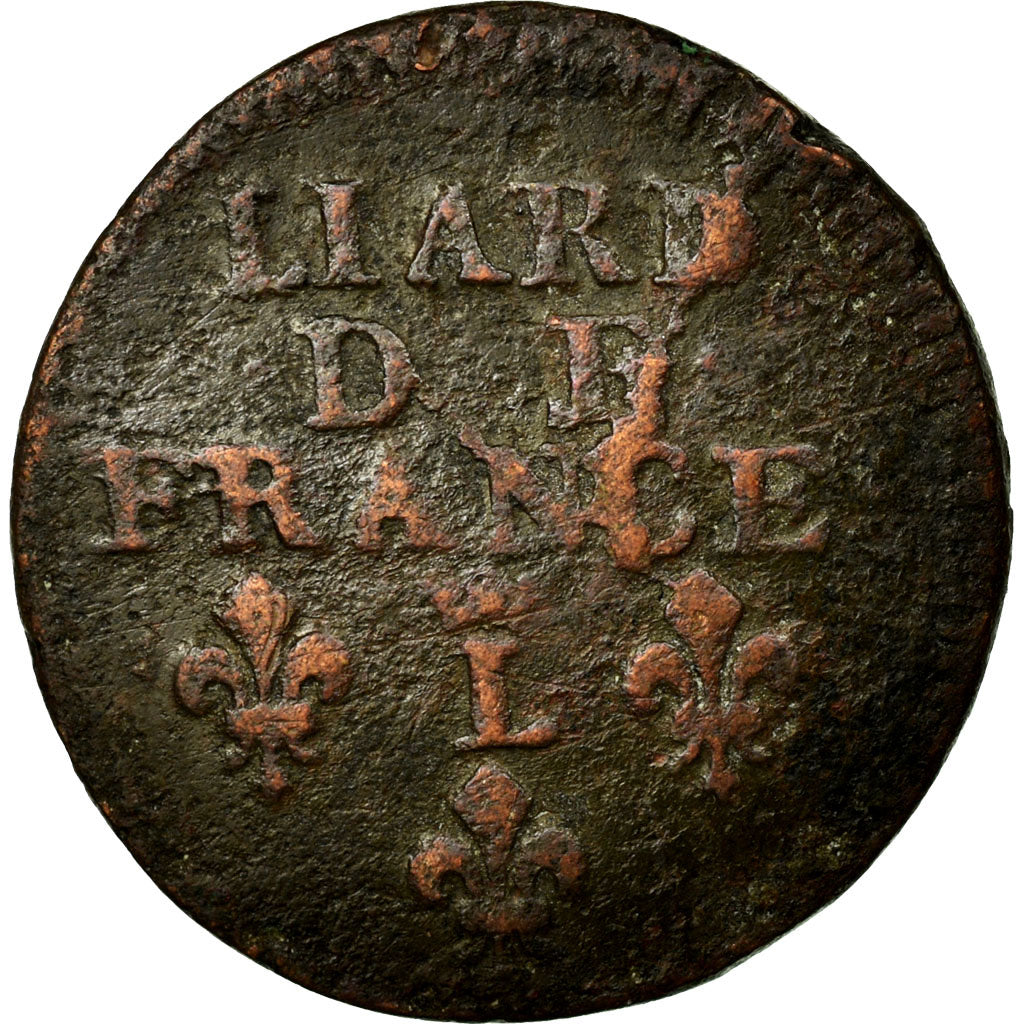 Coin, France, Louis XIV, Liard de France au buste âgé, troisième type, Liard