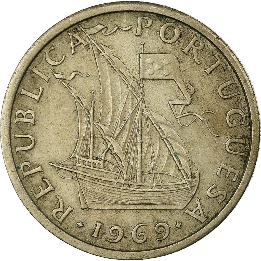 Moneta, Portogallo, 5 Escudos, 1969, BB, Rame-nichel, KM:591