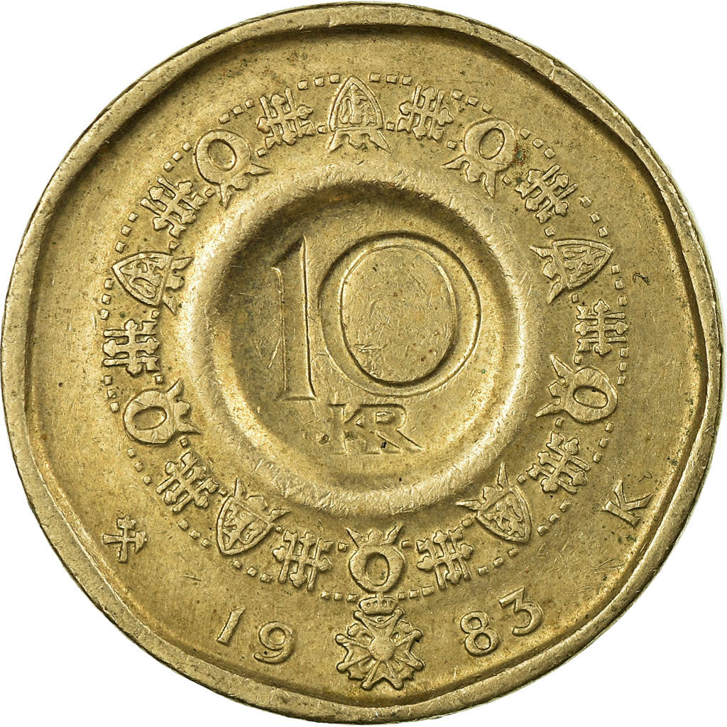 Monnaie, Norvège, Olav V, 10 Kroner, 1983, TTB, Nickel-brass, KM:427