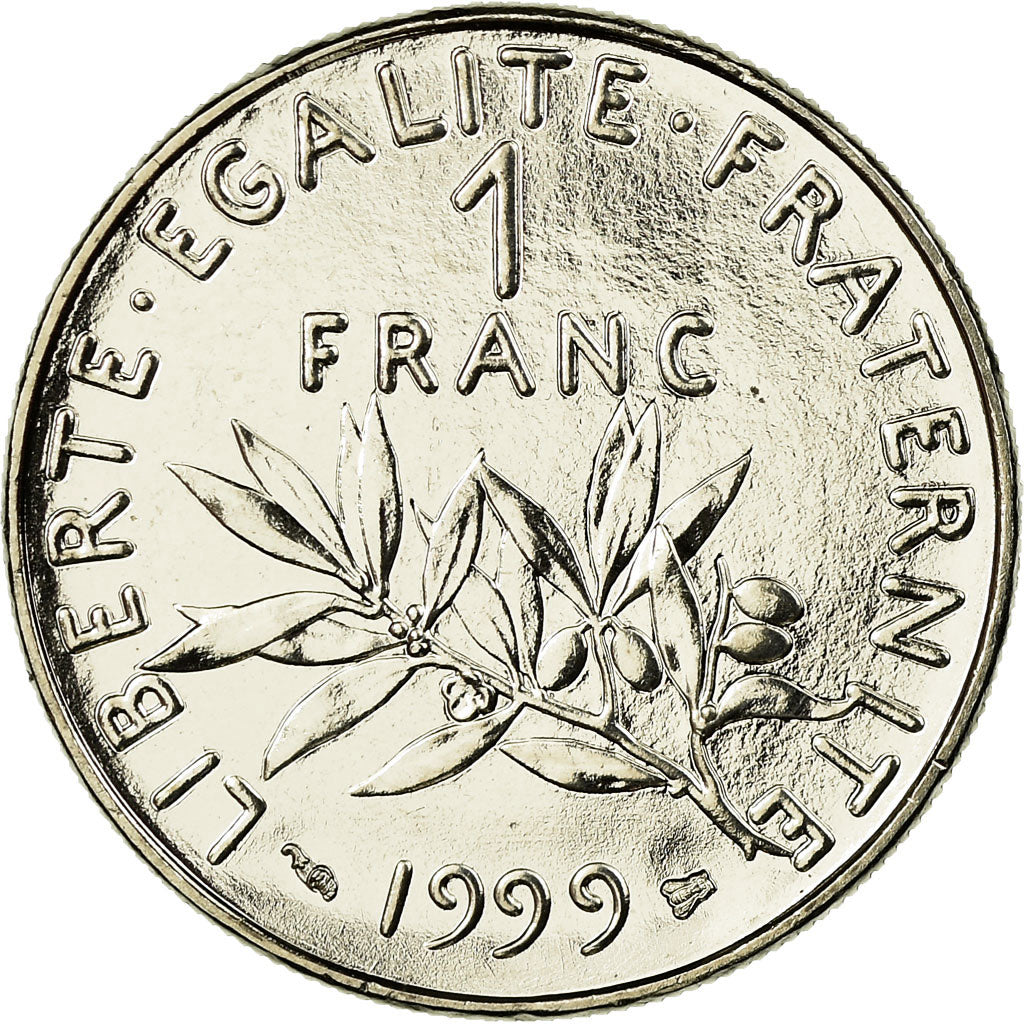 Moeda, França, Semeuse, Franc, 1999, Paris, MS(65-70), Níquel, KM:925.1