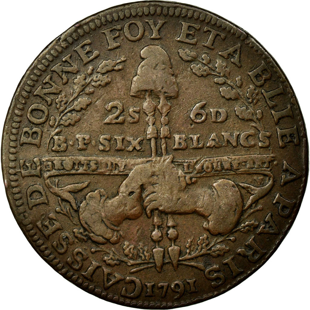 Monnaie, France, 2 Sols 6 Deniers, 1791, TTB, Cuivre, Brandon:210a