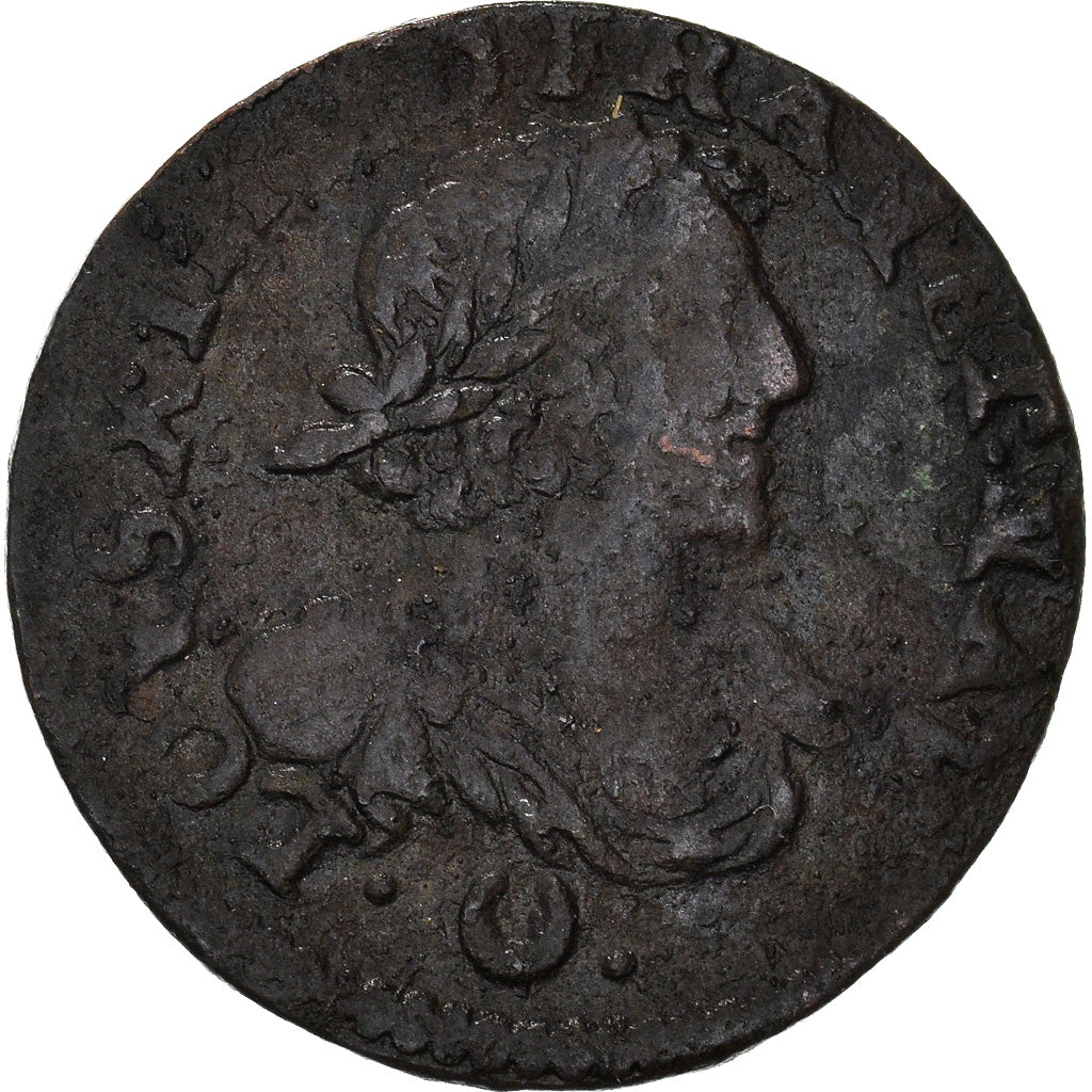 Monnaie, France, Louis XIII, Double tournois, buste laurée et drapé, Double