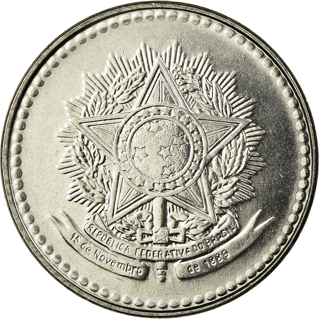 Coin, Brazil, 10 Cruzados, 1988, AU(55-58), Stainless Steel, KM:607