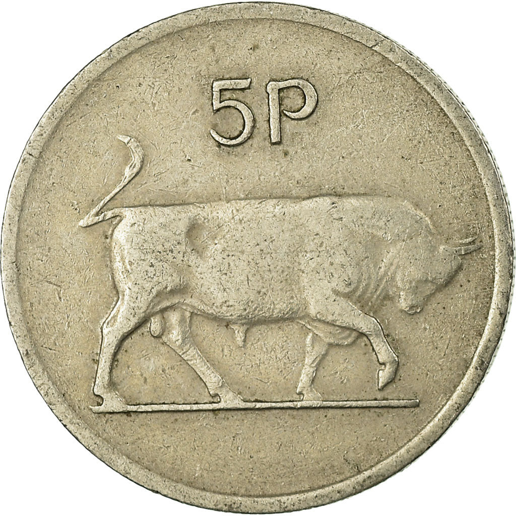 Coin, IRELAND REPUBLIC, 5 Pence, 1974, EF(40-45), Copper-nickel, KM:22