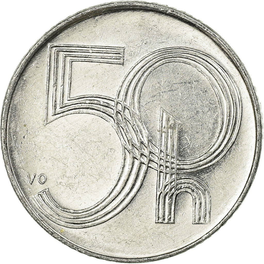Moneda, República Checa, 50 Haleru, 1996, MBC, Aluminio, KM:3.1