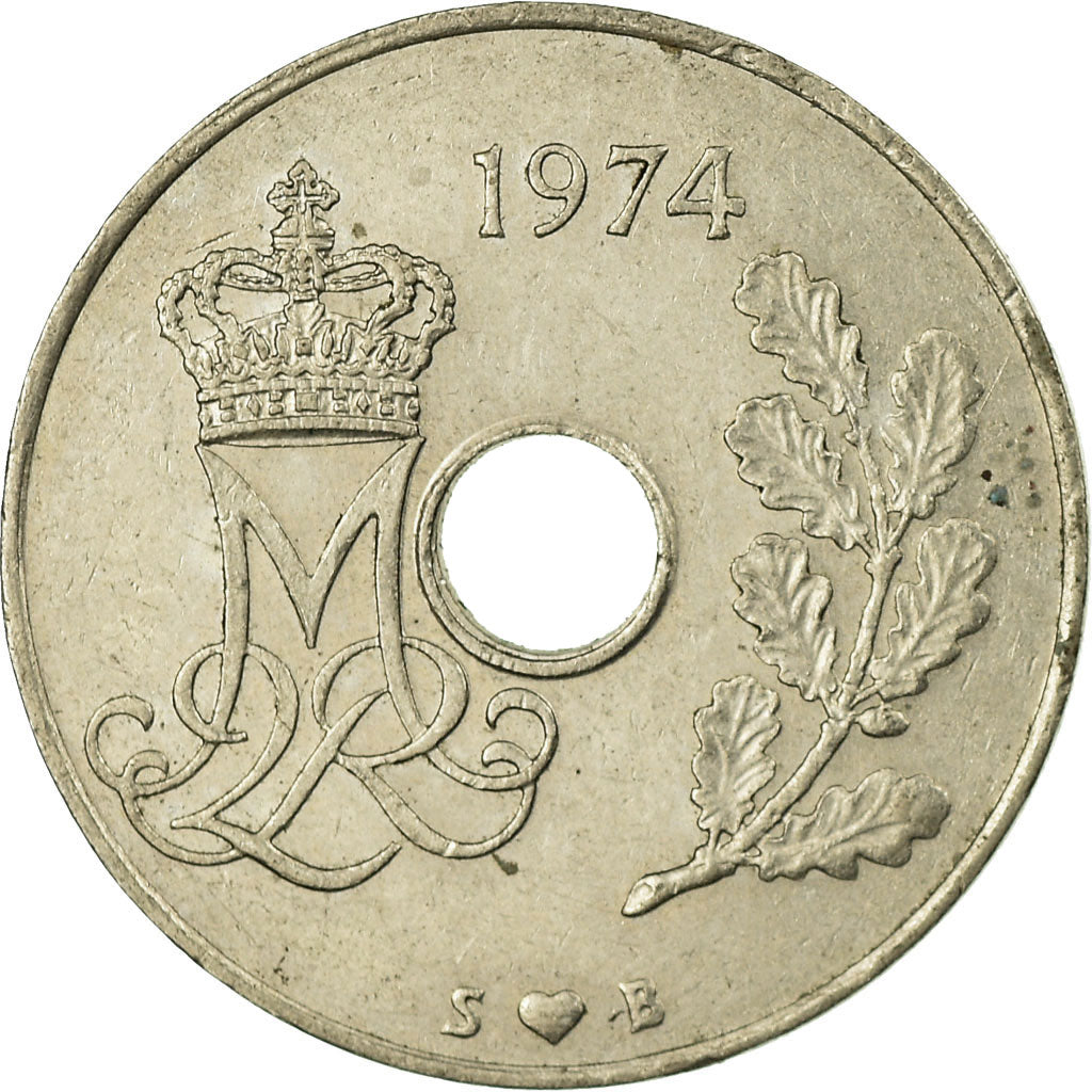 Münze, Dänemark, Margrethe II, 25 Öre, 1974, Copenhagen, SS, Copper-nickel
