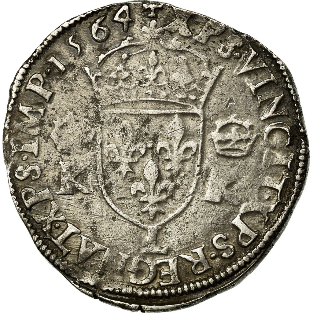 Münze, Frankreich, Teston, 1564, Bayonne, S+, Silber, Duplessy:1069