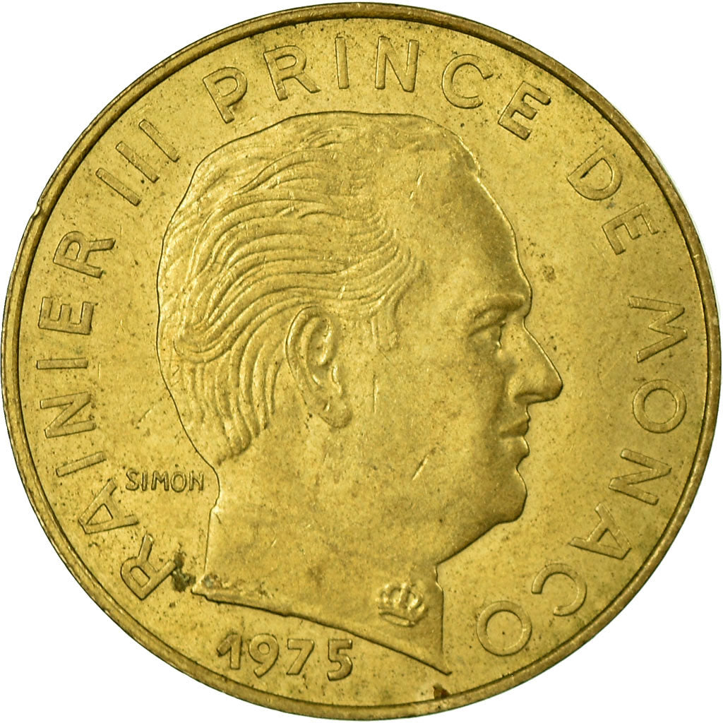 Moneda, Mónaco, Rainier III, 20 Centimes, 1975, MBC, Aluminio - bronce, KM:143