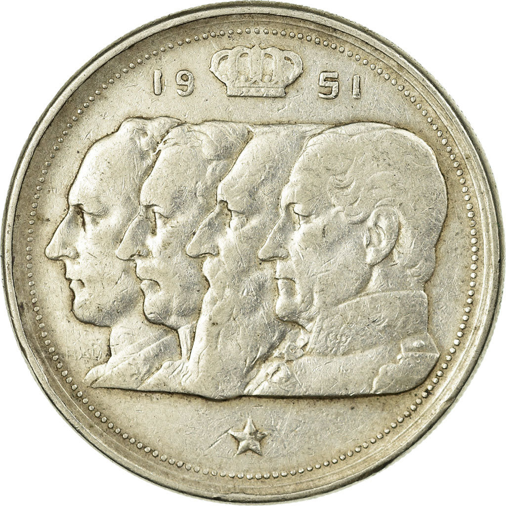 Coin, Belgium, 100 Francs, 100 Frank, 1951, VF(30-35), Silver, KM:139.1