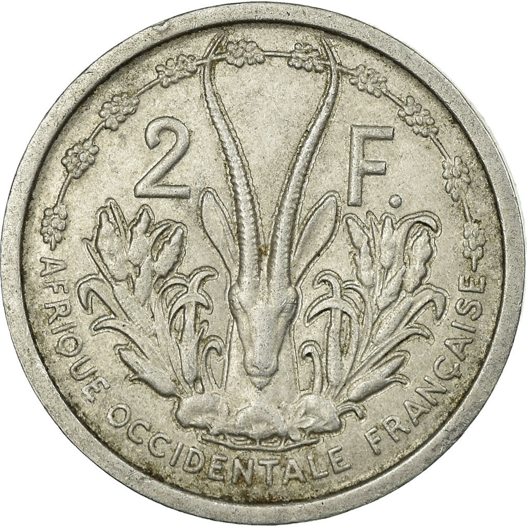 Coin, French West Africa, 2 Francs, 1948, EF(40-45), Aluminum, KM:4