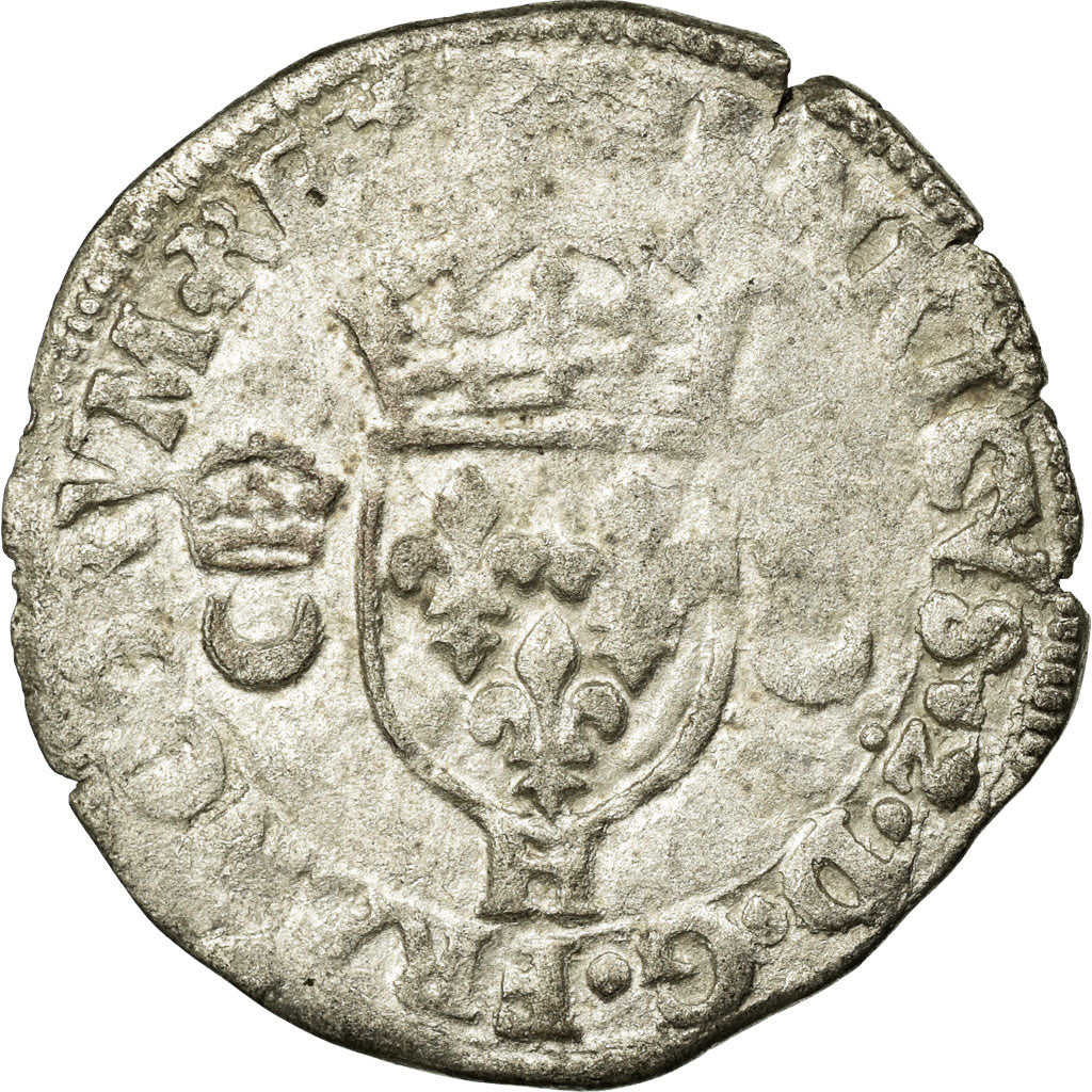 Coin, France, Douzain, 1550, La Rochelle, EF(40-45), Billon, Duplessy:997