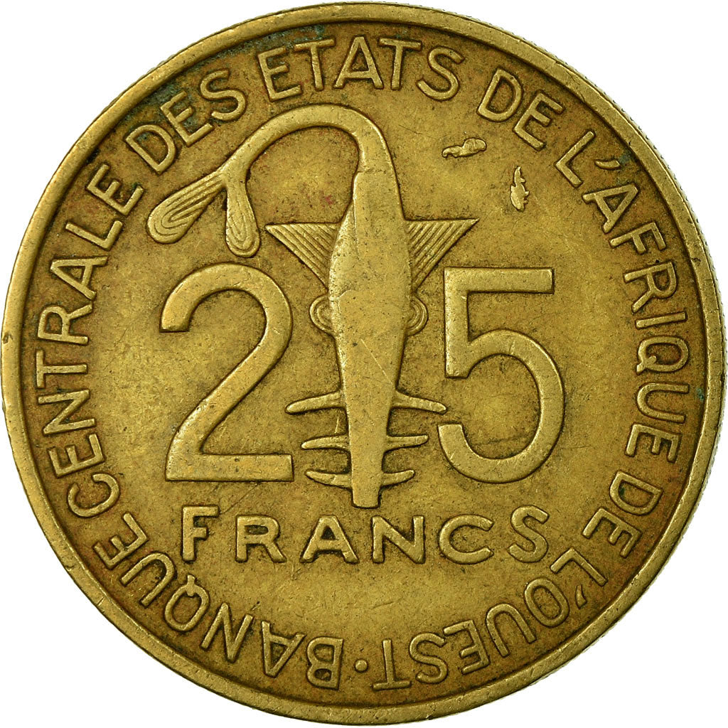 Moneda, Estados del África Occidental, 25 Francs, 1978, Paris, MBC, Aluminio -