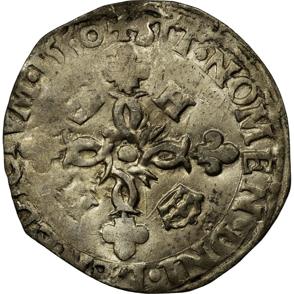 Coin, France, Douzain, 1550, La Rochelle, EF(40-45), Billon, Duplessy:997