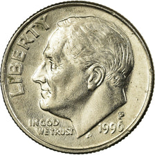 Coin, United States, Roosevelt Dime, Dime, 1996, U.S. Mint, Philadelphia