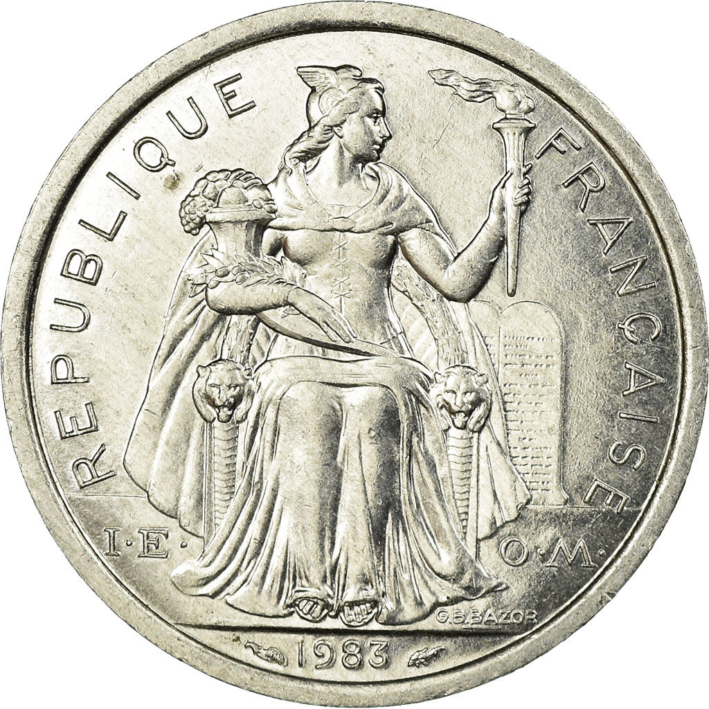Moneta, Nowa Kaledonia, 2 Francs, 1983, Paris, AU(55-58), Aluminium, KM:14