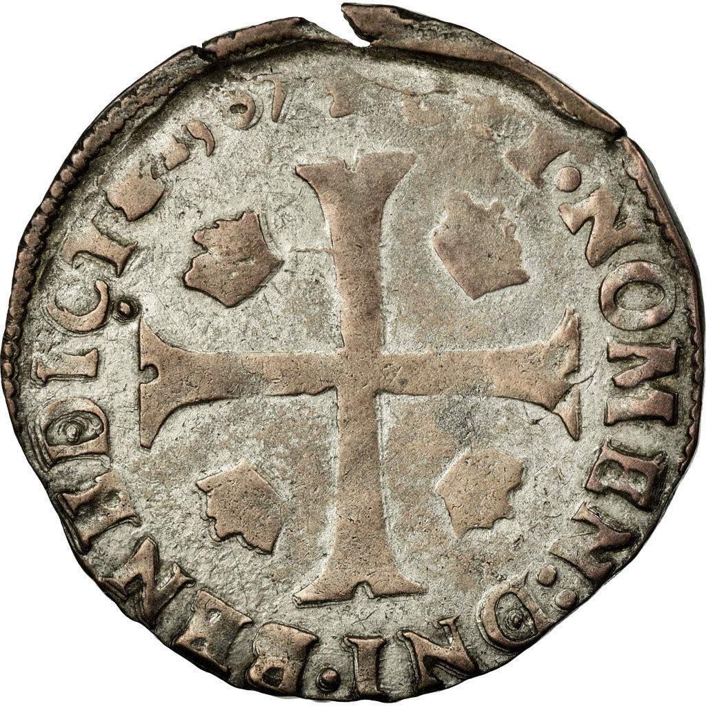 Moneta, Francia, Douzain, 1587, Paris, MB+, Biglione, Duplessy:1140