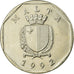 Coin, Malta, 50 Cents, 1992, EF(40-45), Copper-nickel, KM:98