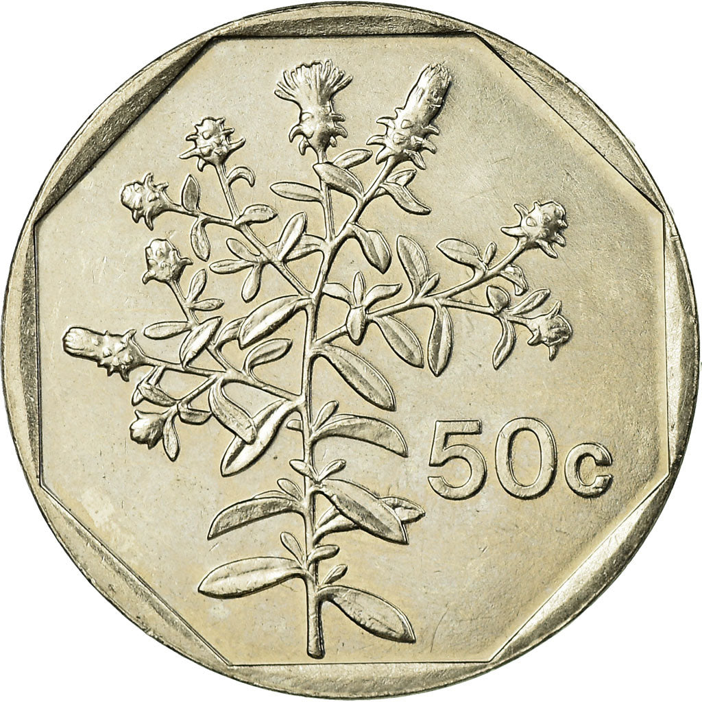 Coin, Malta, 50 Cents, 1992, EF(40-45), Copper-nickel, KM:98