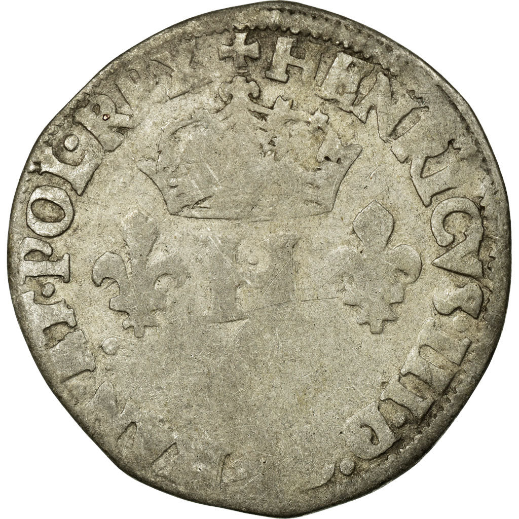 Coin, France, Sol, 1581, Paris, F(12-15), Billon, Duplessy:1137