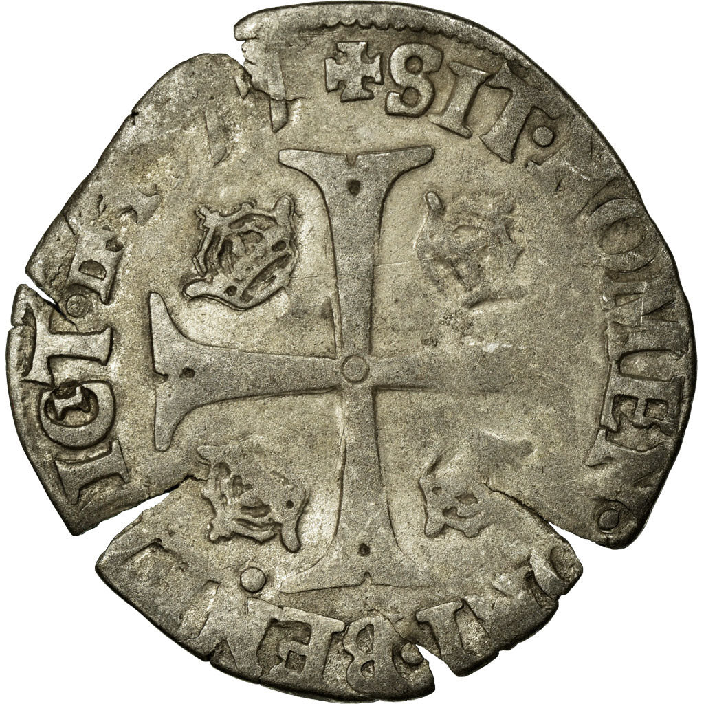 Coin, France, Douzain, 1577, Troyes, VF(20-25), Billon, Duplessy:1140