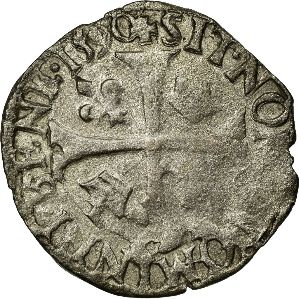 Coin, France, Douzain, 1590, Bourges, VF(20-25), Billon, Duplessy:1180