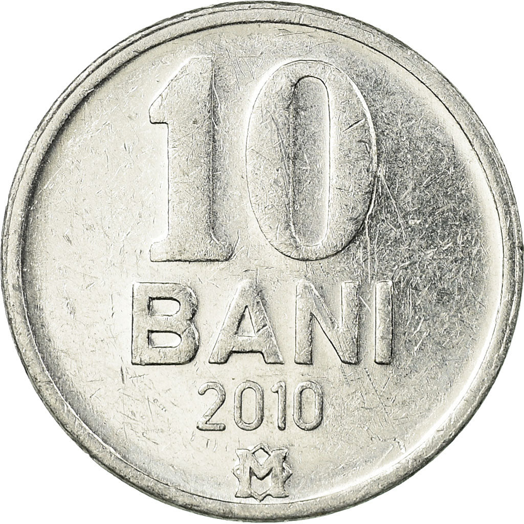 Coin, Moldova, 10 Bani, 2010, EF(40-45), Aluminum, KM:7