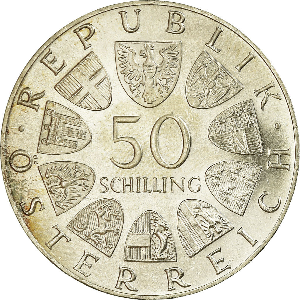 Münze, Österreich, 50 Schilling, 1973, VZ, Silber, KM:2917