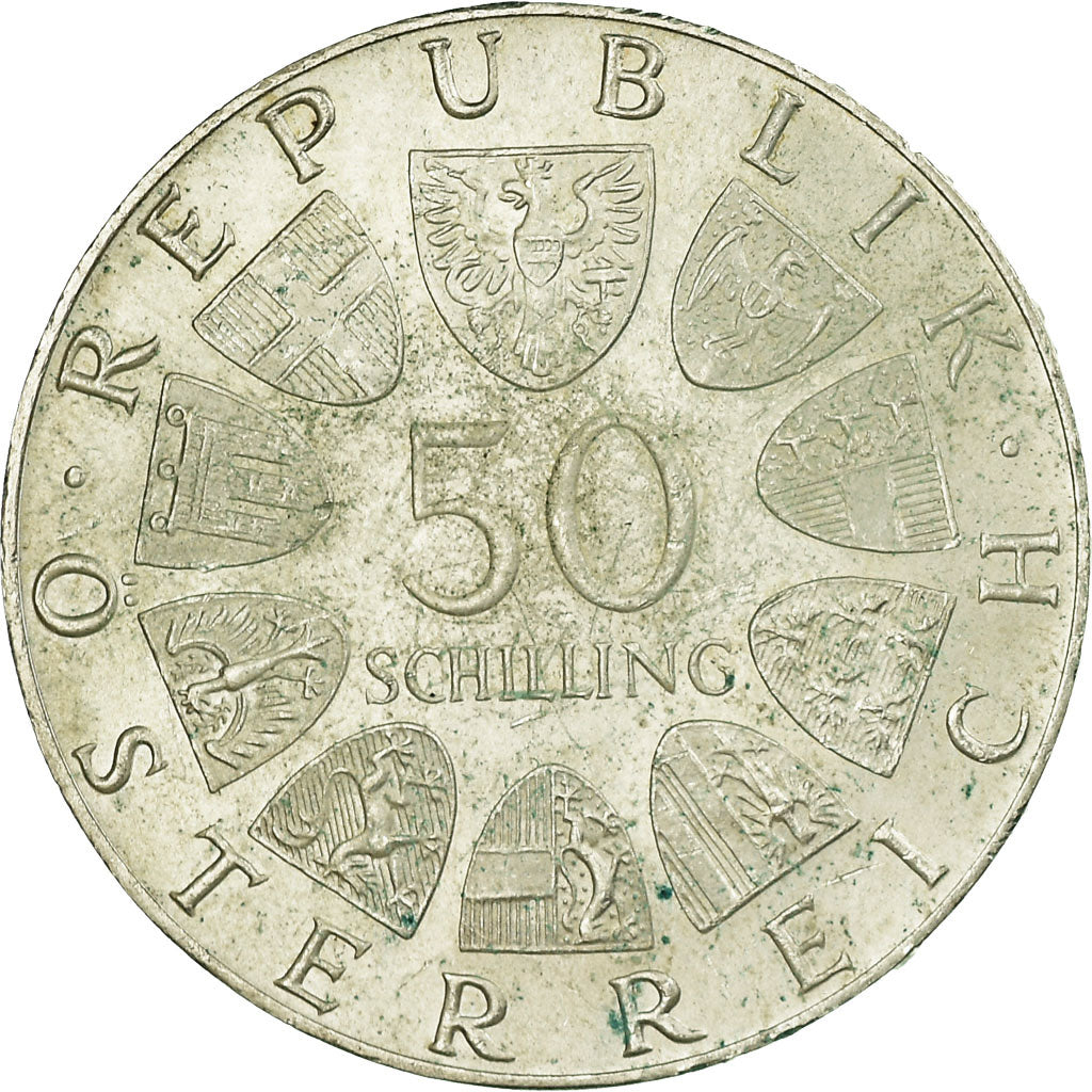 Moneta, Austria, 50 Schilling, 1974, AU(55-58), Srebro, KM:2919