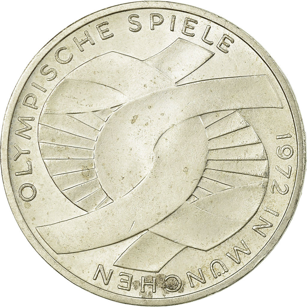 Coin, GERMANY - FEDERAL REPUBLIC, 10 Mark, 1972, Karlsruhe, AU(55-58), Silver