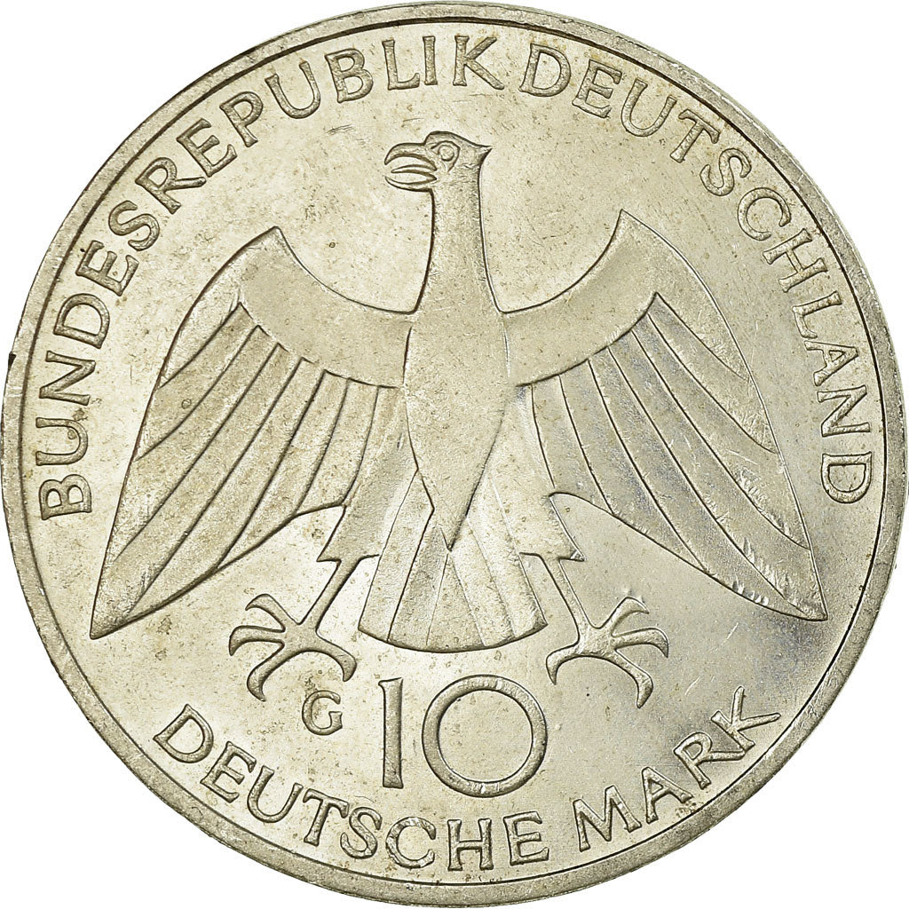 Coin, GERMANY - FEDERAL REPUBLIC, 10 Mark, 1972, Karlsruhe, AU(55-58), Silver