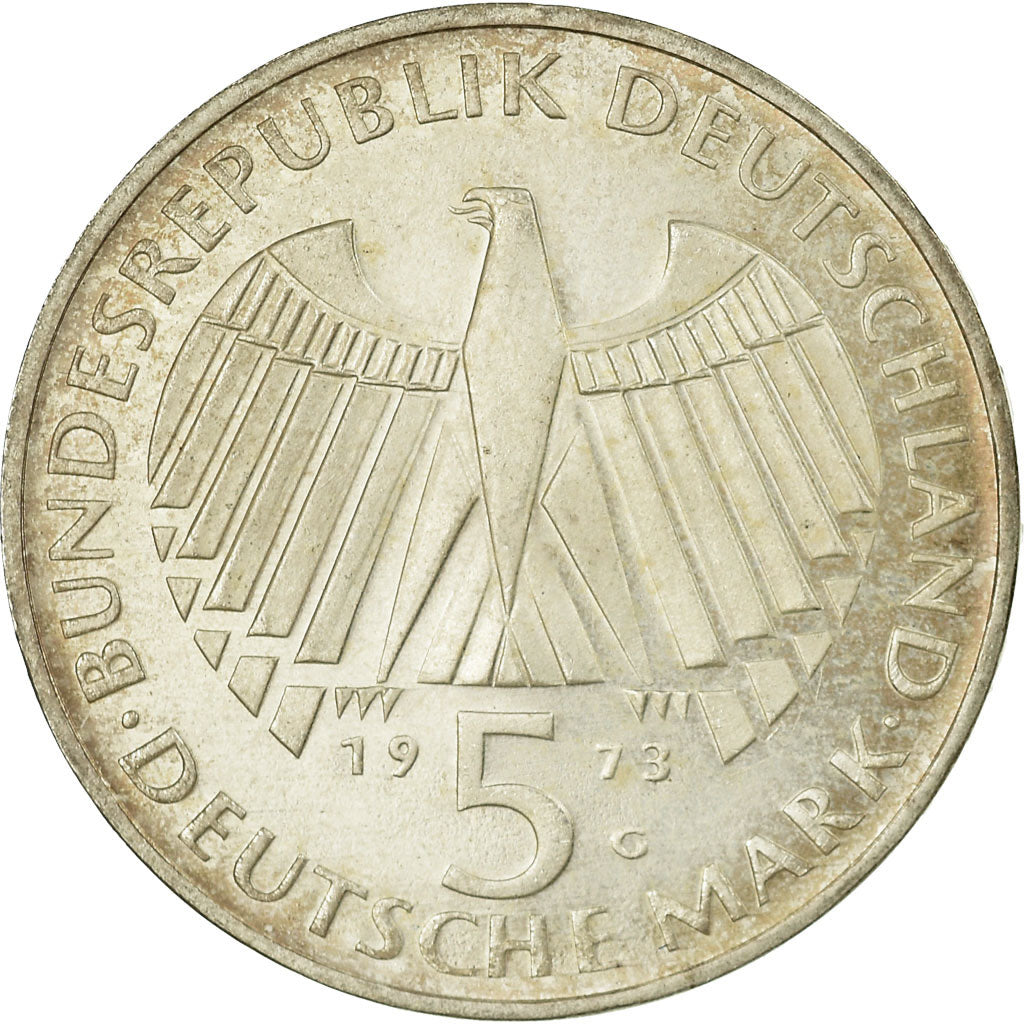 Moneta, GERMANIA - REPUBBLICA FEDERALE, 5 Mark, 1973, Karlsruhe, Germany, BB